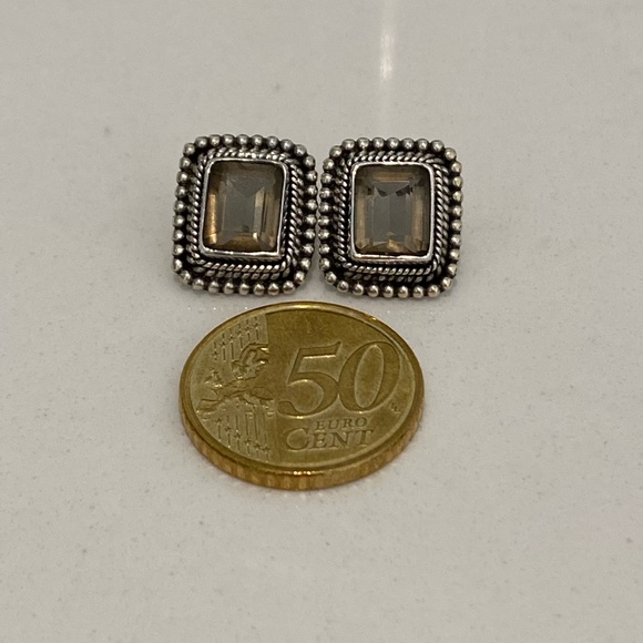 Sterling Silver and Topaz Earrings - Picture 6 of 6